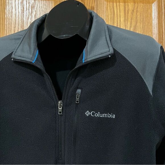 Columbia Mens Black Pull Over Fleece Quarter Zip Sweatshirt Medium - Picture 4 of 6